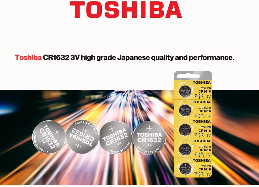 Pile bouton au lithium Toshiba CR1632 3 volts 5 piles 3 V