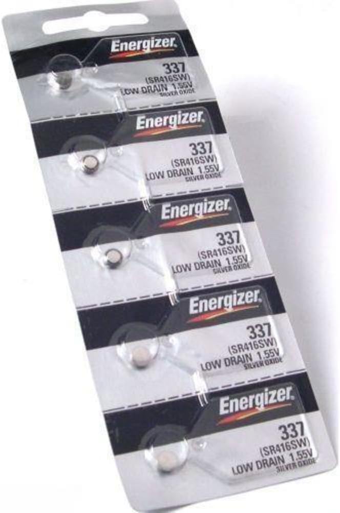 Lot de 5 piles de montre Energizer 337 SR416SW 1,55 V SR-416SW fabriquées au Japon