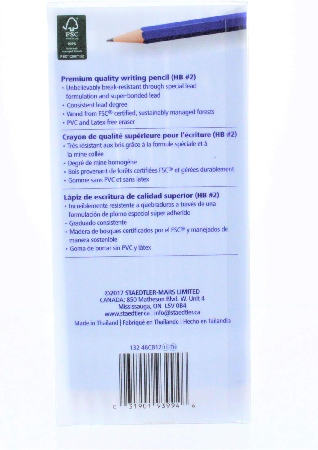 Crayon à papier Staedtler STD13246CB12, Norica, mine HB, 12 pièces avec bois certifié