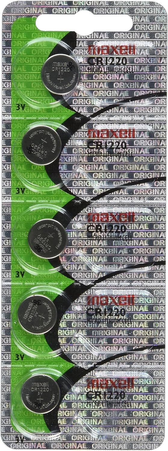 Lot de 5 piles bouton pour montre Maxell CR1220 3 V au lithium