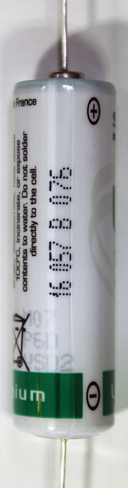 1 pile au lithium-chlorure de thionyle SAFT LS14500 AA AXIAL 3,6 V, câbles PC axiaux