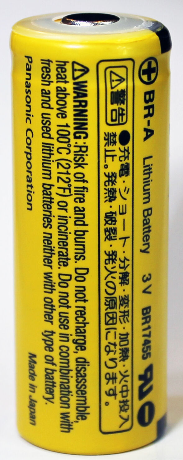 2PC Panasonic BR-A 1.8AH 3V Lithium Battery - Non-Rechargeable, Made in Japan