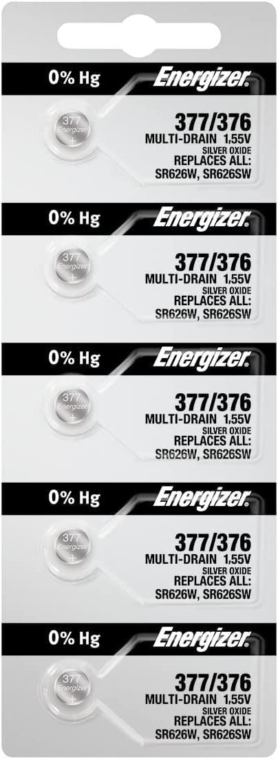 5PC Energizer 377 3761.55V  Silver Oxide Watch Batteries SR626SW SR626W 377/376