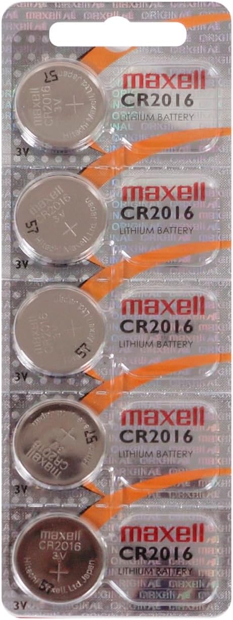 Maxell Micro Lithium Cell Battery CR2016 for Watches and Electronics 5 Pack