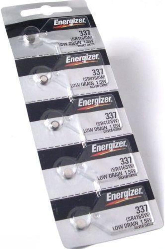 Lot de 5 piles de montre Energizer 337 SR416SW 1,55 V SR-416SW fabriquées au Japon