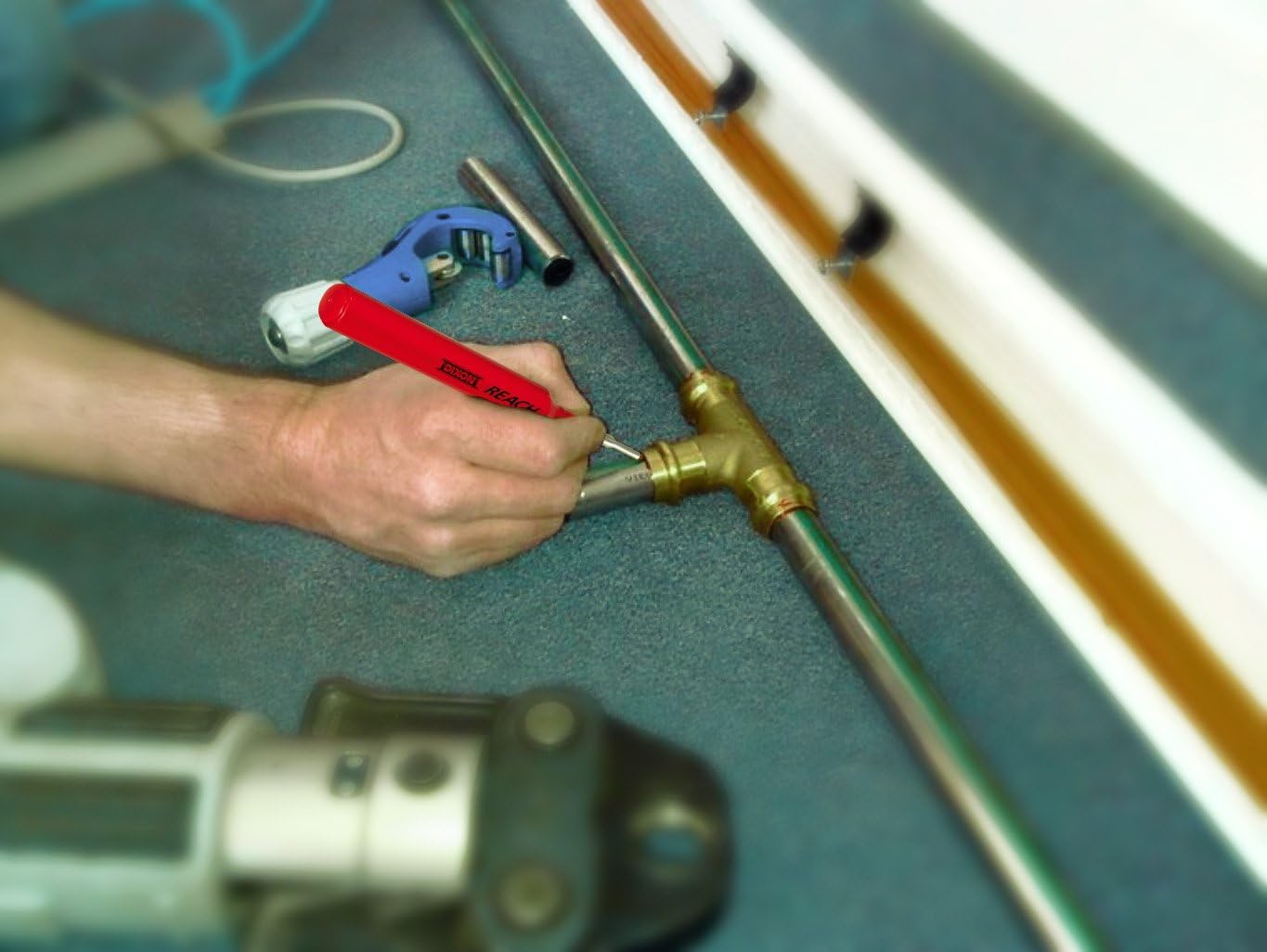 Dixon 14201 Reach Deep Hole Permanent Marker, 1-Count, Black