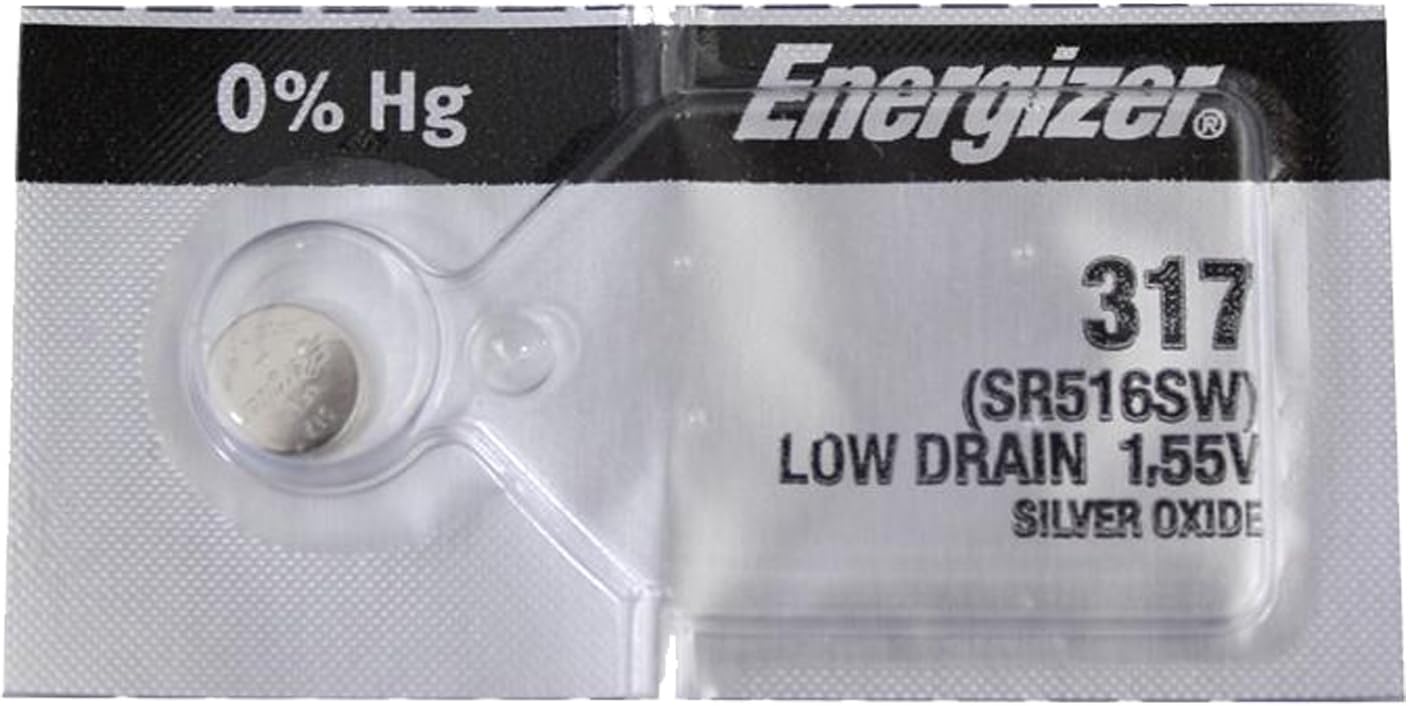 Piles de montre Energizer 317 à l'oxyde d'argent SR516SW SR62, lot de 5 piles 