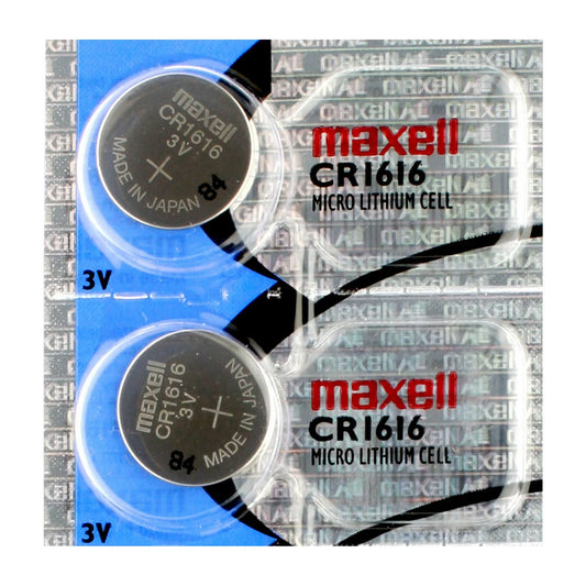2 x Maxell CR1616 Batteries, Lithium Battery 1616