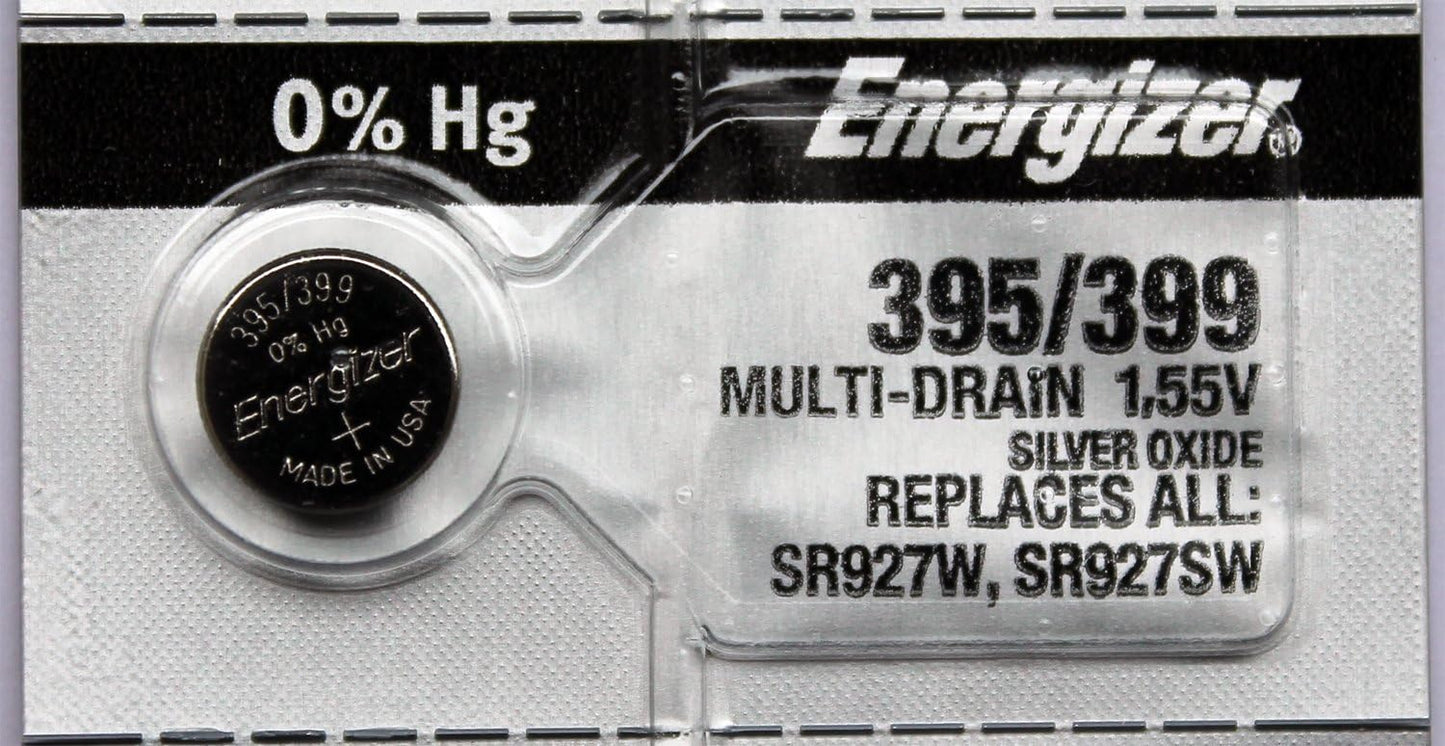 5PC Energizer 395 399 SR927SW, SR927W Silver Oxide Watch Battery USA Made 1.55V