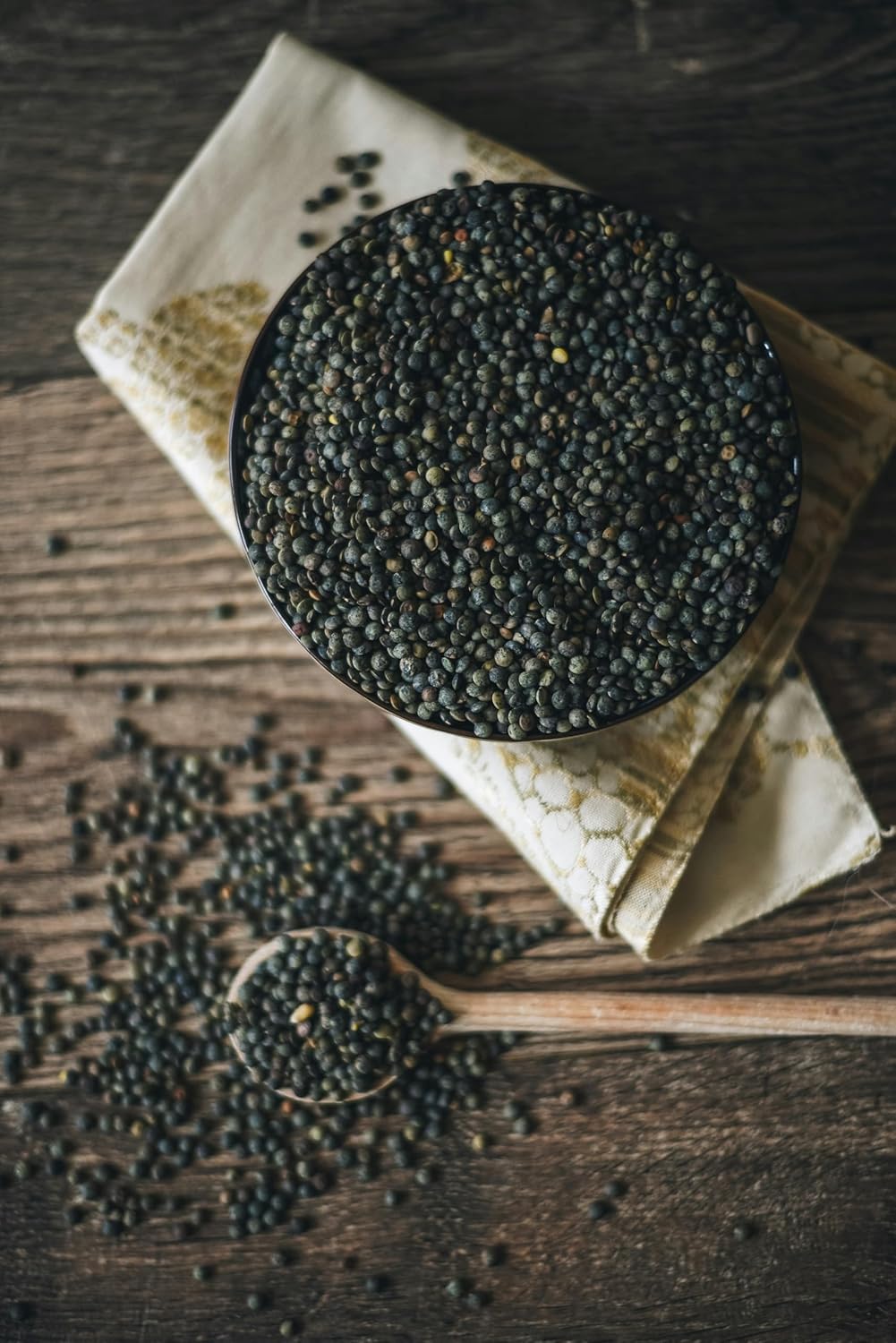 Lentilles vertes françaises biologiques Hundredfold 2 lb - Sans OGM Cultivées au Canada Excellentes pour les culturistes, les végétaliens et les végétariens