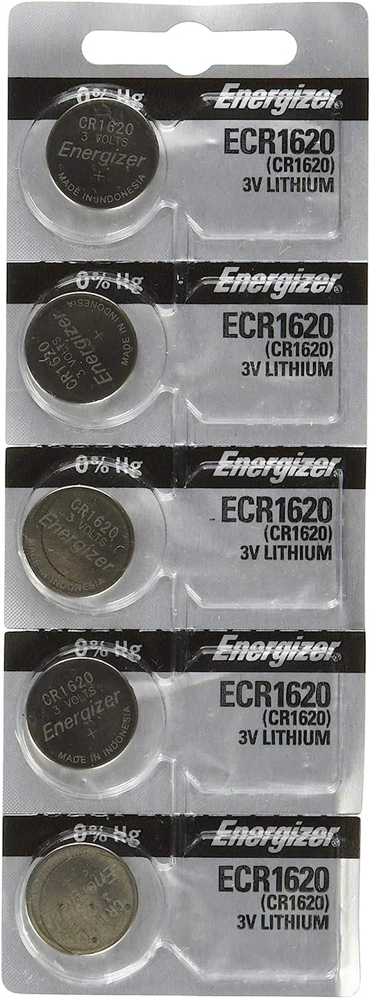 Energizer CR1620 Lithium Battery, 3V 5-Pk