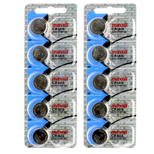 10 x Maxell CR1616 Batteries, Lithium Battery 1616