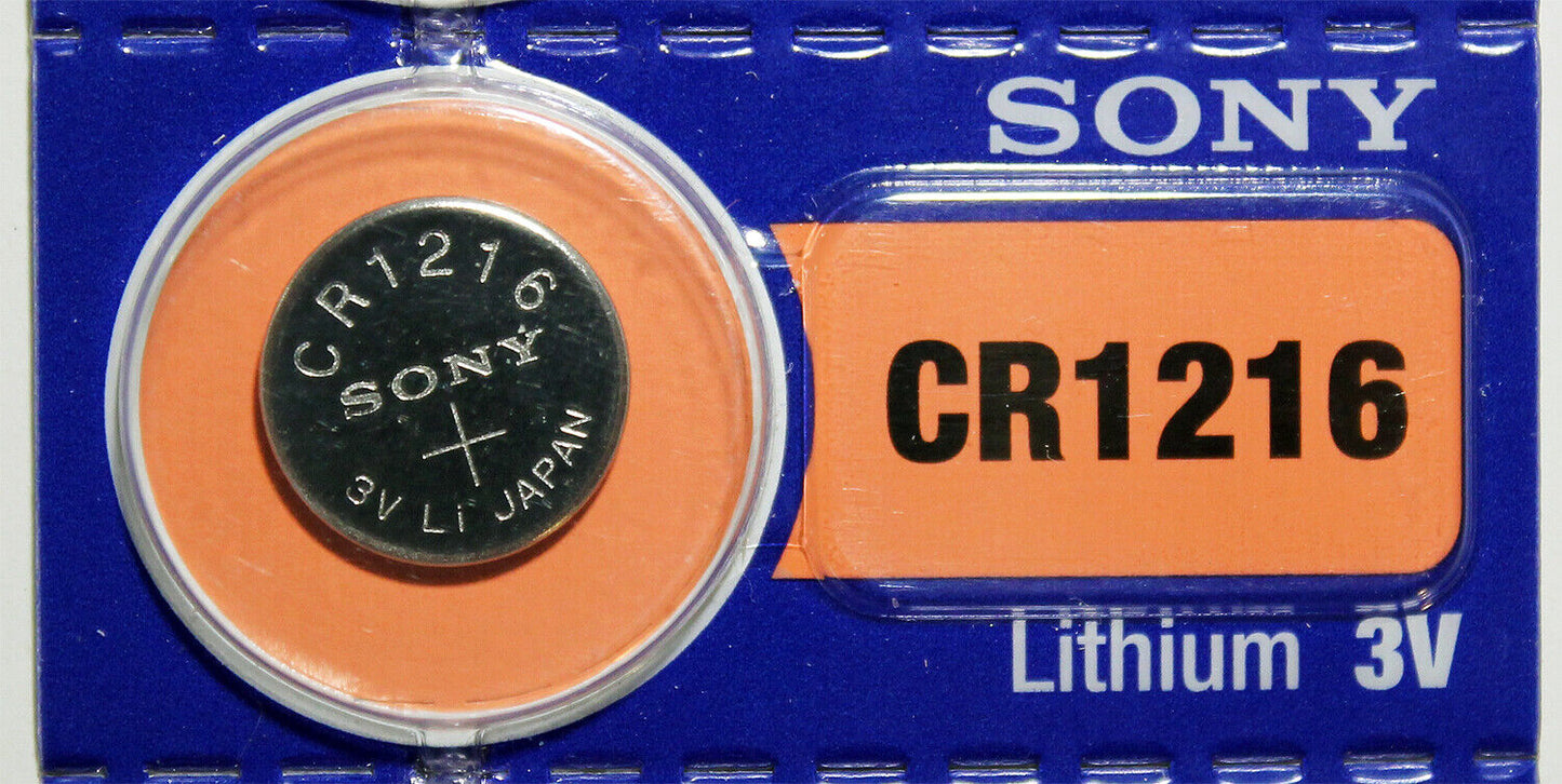 Lot de 5 piles bouton au lithium Sony CR-1216 CR1216 3 V, meilleures d'ici 2028, fabriquées au Japon