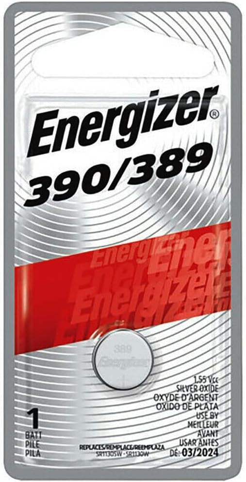 2PC Energizer 389 390 BP Watch Battery, 1.5V Silver Oxide 389/390, Best by 2028