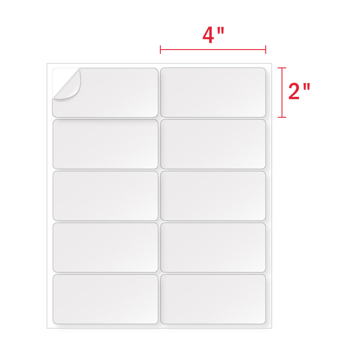 Étiquettes d'adresse d'expédition à cent plis, blanches, 2" x 4", adhésives, laser et jet d'encre, autocollants vierges imprimables personnalisables pour colis et enveloppes, 10 étiquettes/feuille, 18 feuilles 