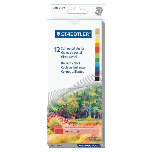 Craies pastel tendres Staedtler Karat Premium Quality, lot de 12 couleurs (2430C12) 