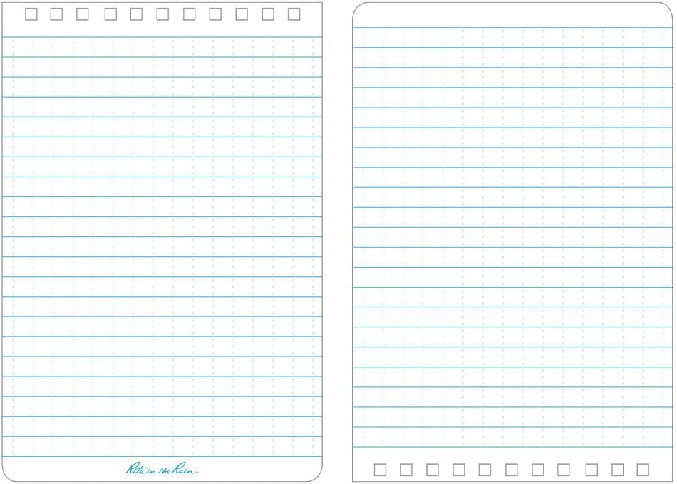Carnet de notes à spirales toutes saisons Rite in the Rain, 3" x 5", couverture marron, motif universel (n° 435) 