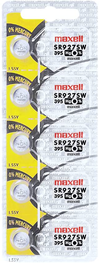 Lot de 5 piles de montre Maxell 395 en oxyde d'argent SR927SW AG7 LR927 399 LR57 SR57 195 LR926 sous blister 