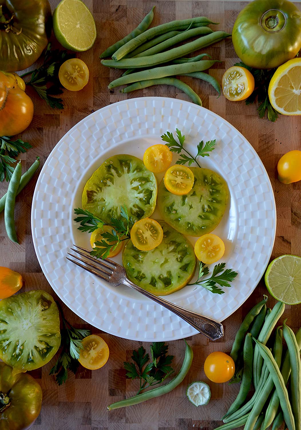 Tomate verte centuple à trancher, 50 graines - Sans OGM, pollinisation libre, beaux fruits jaunes à rayures vertes, excellents pour les salades et les hamburgers 