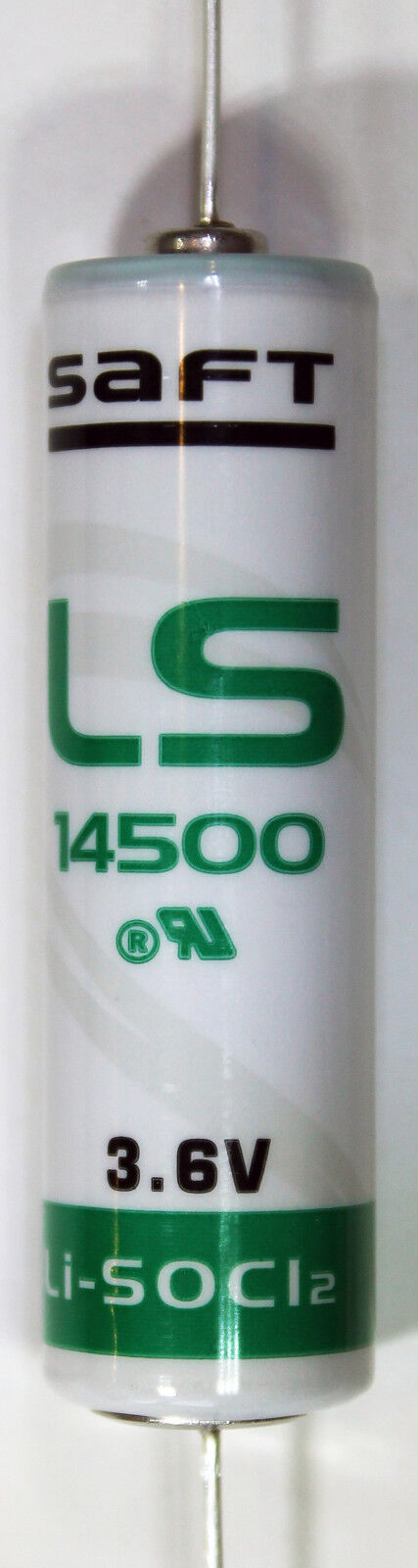 1 pile au lithium-chlorure de thionyle SAFT LS14500 AA AXIAL 3,6 V, câbles PC axiaux